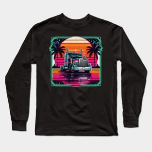 Semi truck retro driver Long Sleeve T-Shirt